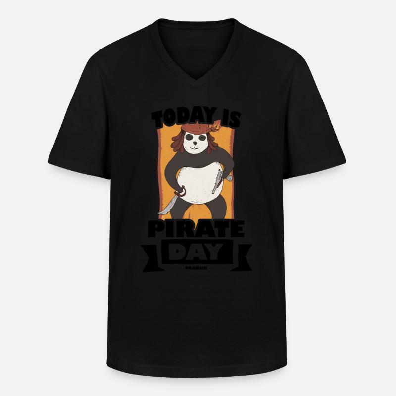Today Is Pirate Day - Männer-T-Shirt mit V-Ausschnitt - Schwarz