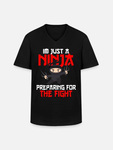 Ninja Ninjutsu Judo Katana Børn Shuriken Kriger - Klassisk herre T-shirt med V-udskæring - sort