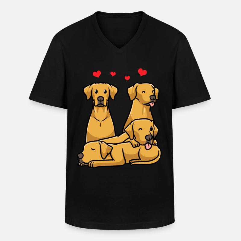 Rhodesian Ridgeback Hund - Männer-T-Shirt mit V-Ausschnitt - Schwarz