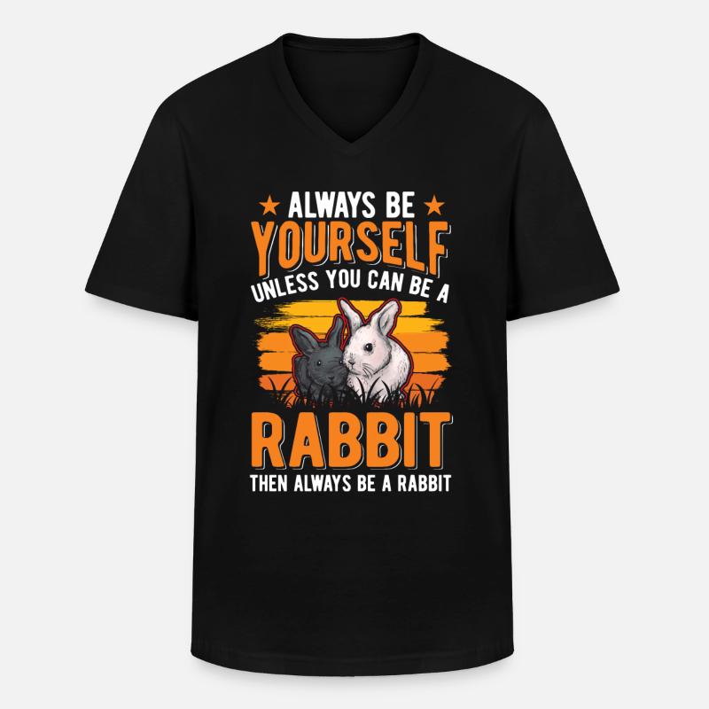 Rabbit Rabbit Rabbit Rabbit - Men's V-Neck T-Shirt - black