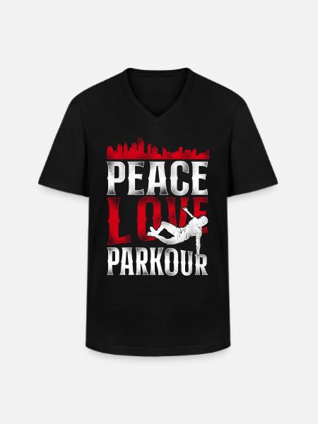 Parkour Free Running Traceur - Men's V-Neck T-Shirt - black