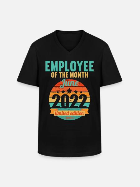 Mitarbeiter des Monats Juni 2022 - Männer-T-Shirt mit V-Ausschnitt - Schwarz