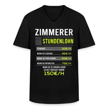 Zimmerer Spruch Arbeitsshirt Kollegen Geschenk - Männer-T-Shirt mit V-Ausschnitt - Schwarz - Vorne - AI Model Male 178 dark (178cm)