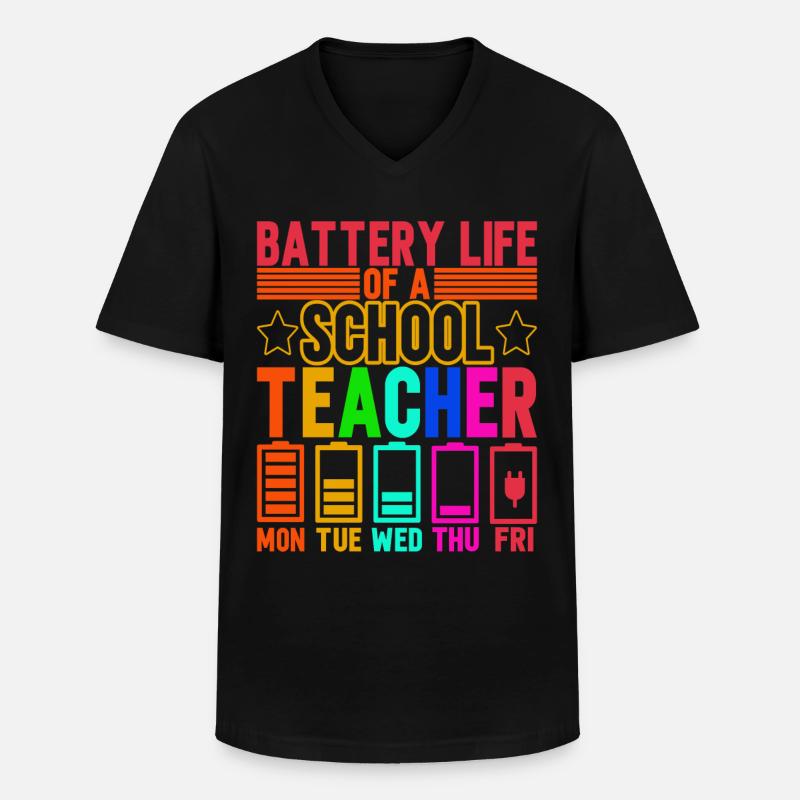 Lehrer Lehrerin - Männer-T-Shirt mit V-Ausschnitt - Schwarz