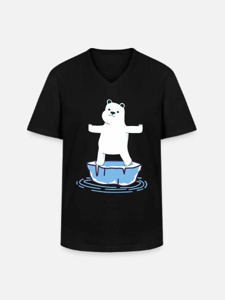 Yoga Polar Bear - Men's V-Neck T-Shirt - black