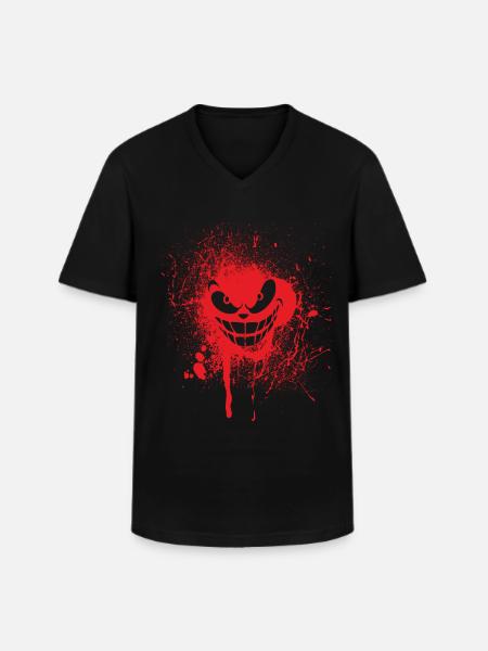 Joker Blood Design - Men's V-Neck T-Shirt - black