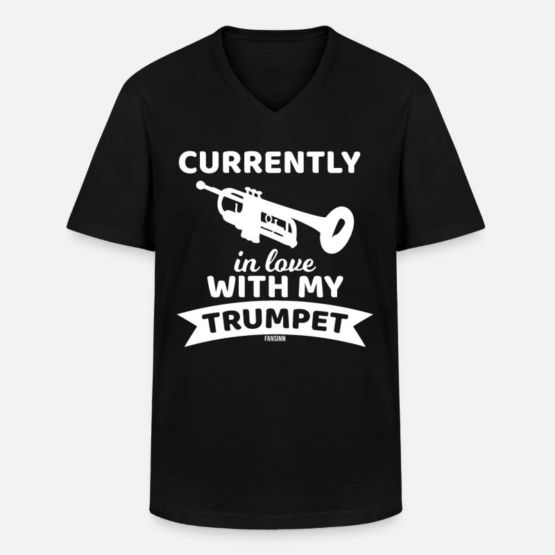 Blasmusik Trompete Blechbläser - Männer-T-Shirt mit V-Ausschnitt - Schwarz