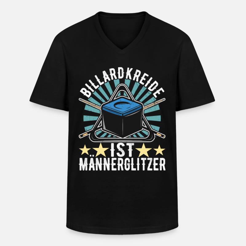 Pool Billard - Männer-T-Shirt mit V-Ausschnitt - Schwarz