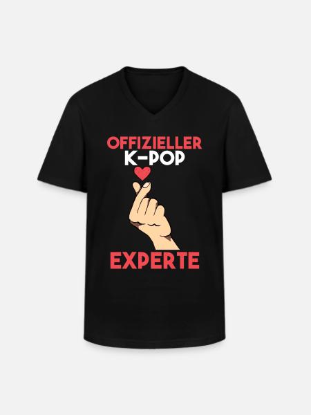 K-pop - Männer-T-Shirt mit V-Ausschnitt - Schwarz
