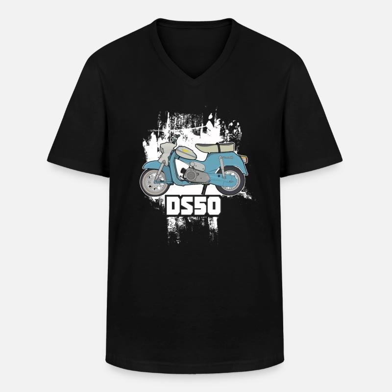 DS50 / Schwalbenfahrer / Ostalgie / Mofa Oldtimer - Men's V-Neck T-Shirt - black