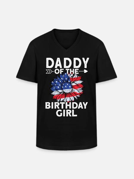 Daddy Of The Birthday Girl - Men's V-Neck T-Shirt - black