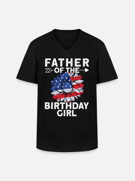 Father Of The Birthday Girl - Men's V-Neck T-Shirt - black