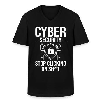 Cyber Security Information Computer Sicherheit - Männer-T-Shirt mit V-Ausschnitt - Schwarz - Vorne - AI Model Male 178 dark (178cm)