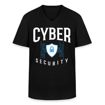 Cyber Security Information Computer Sicherheit - Männer-T-Shirt mit V-Ausschnitt - Schwarz - Vorne - AI Model Male 178 dark (178cm)