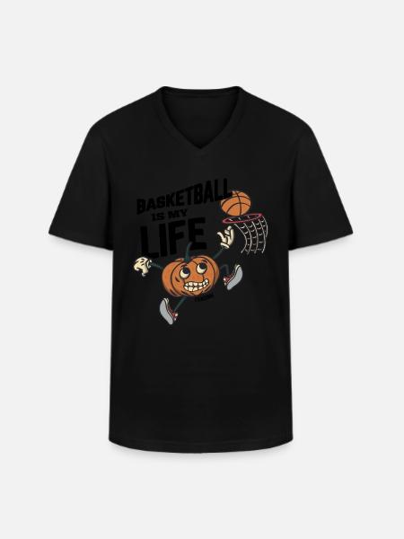 Basketball Is My Life - Men's V-Neck T-Shirt - black