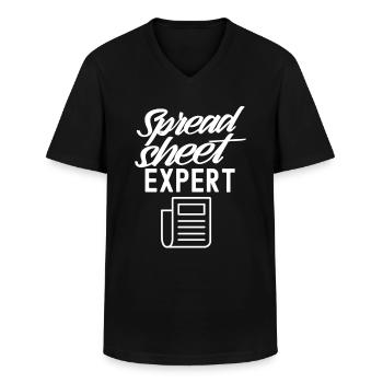 Spreadsheet Expert Work Accountant Table - Men's V-Neck T-Shirt - black - Front - AI Model Male 178 dark (178cm)