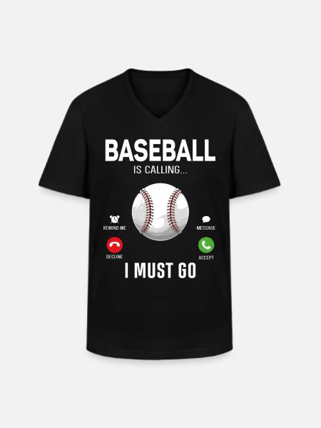 Baseball Fan Phone Display - Men's V-Neck T-Shirt - black