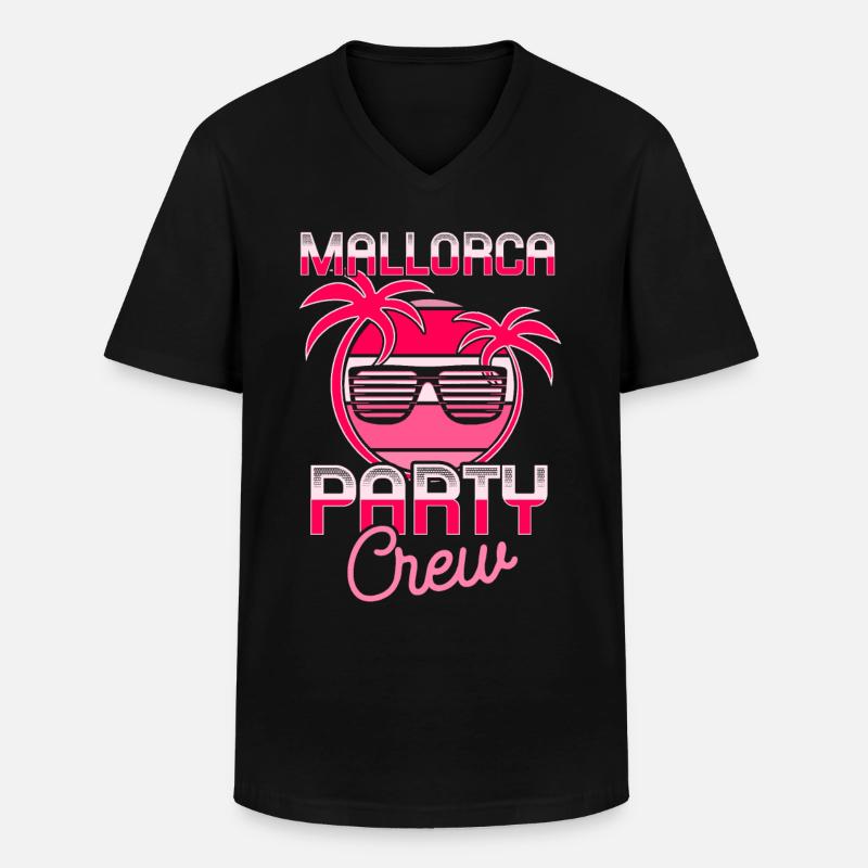 Mallorca Party Crew - Männer-T-Shirt mit V-Ausschnitt - Schwarz