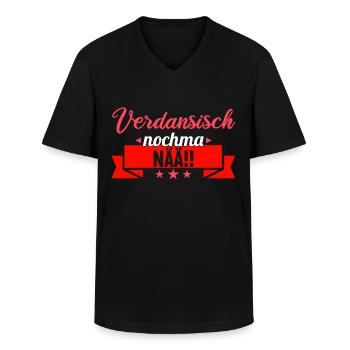 Sächsischer Dialekt Sachsen Sächsische Sprüche - Männer-T-Shirt mit V-Ausschnitt - Schwarz - Vorne - AI Model Male 178 dark (178cm)