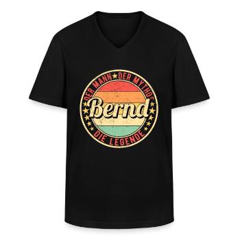 Bernd Der Mann Der Mythos Die Legende - Männer-T-Shirt mit V-Ausschnitt - Schwarz - Vorne - AI Model Male 178 dark (178cm)