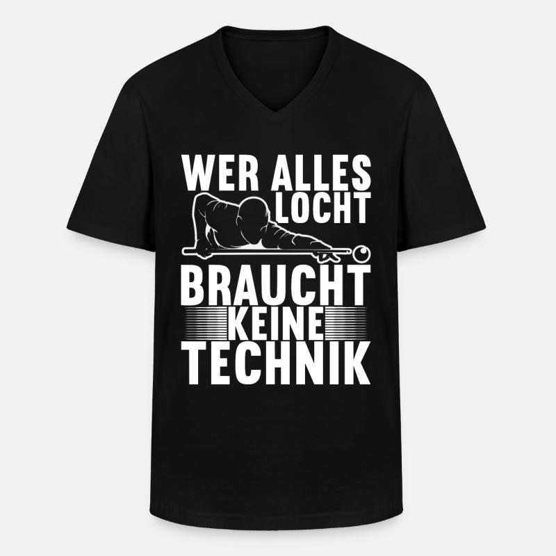 Pool Billard - Männer-T-Shirt mit V-Ausschnitt - Schwarz