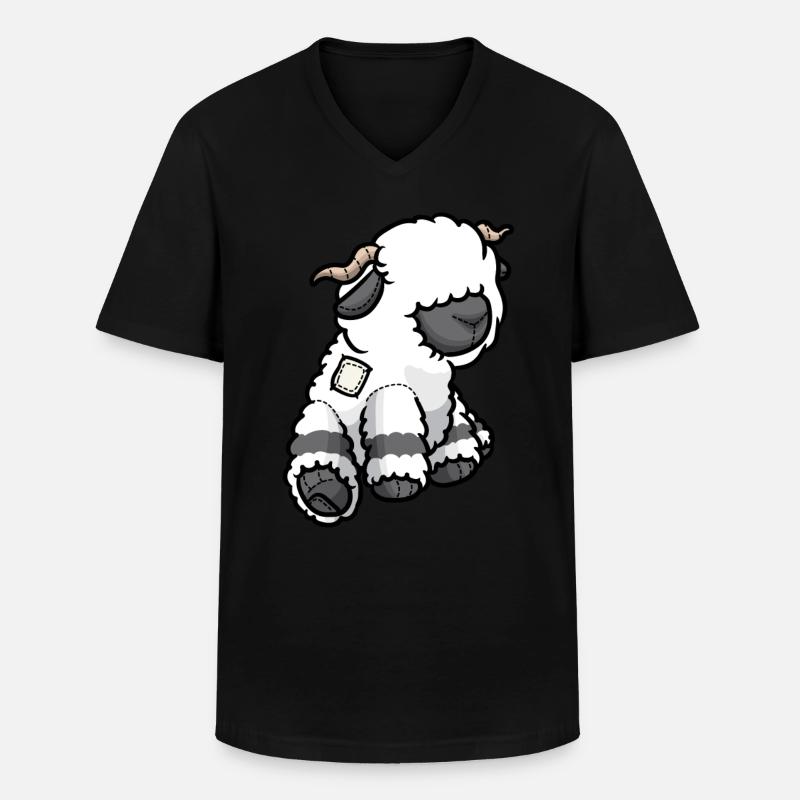 Walliser Schwarznasenschaf Schafe - Männer-T-Shirt mit V-Ausschnitt - Schwarz