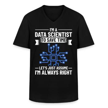 Datenwissenschaftler Data Science Wissenschaft - Männer-T-Shirt mit V-Ausschnitt - Schwarz - Vorne - AI Model Male 178 dark (178cm)