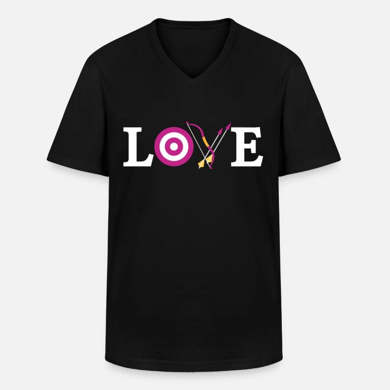 Archery Bow Archer Target Love - Männer-T-Shirt mit V-Ausschnitt - Schwarz