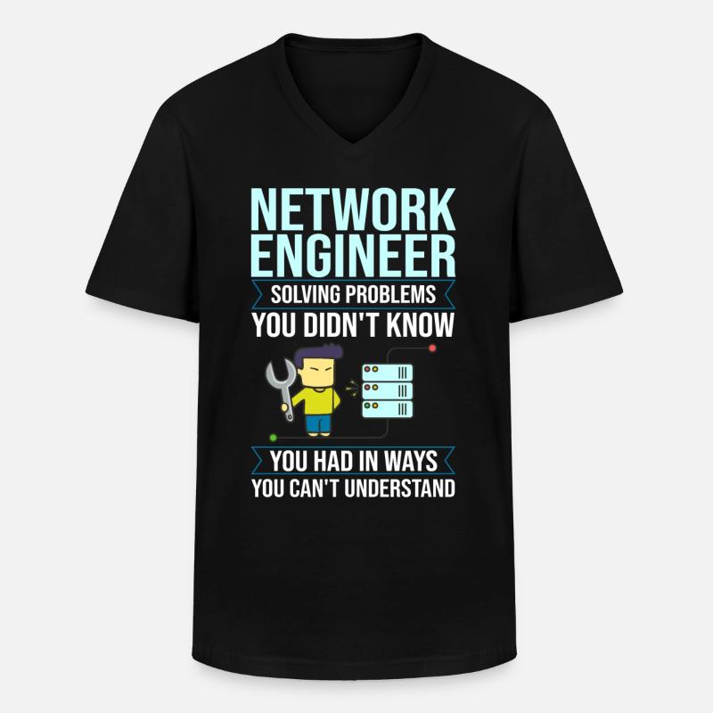 Netzwerkingenieur Network Engineer Computer - Men's V-Neck T-Shirt - black