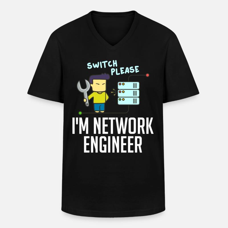 Netzwerkingenieur Network Engineer Computer - Men's V-Neck T-Shirt - black
