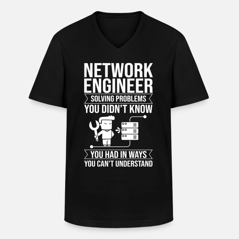 Netzwerkingenieur Network Engineer Computer - Männer-T-Shirt mit V-Ausschnitt - Schwarz