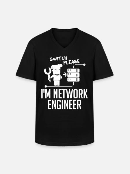 Netzwerkingenieur Network Engineer Computer - Männer-T-Shirt mit V-Ausschnitt - Schwarz