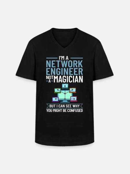 Netzwerkingenieur Network Engineer Computer - Men's V-Neck T-Shirt - black