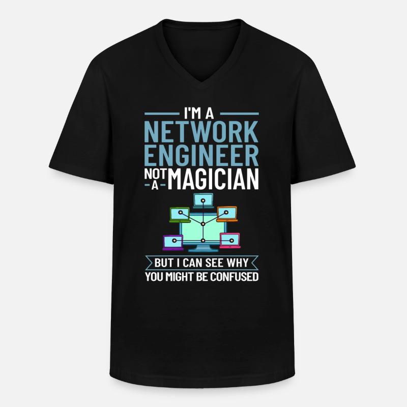 Netzwerkingenieur Network Engineer Computer - Männer-T-Shirt mit V-Ausschnitt - Schwarz