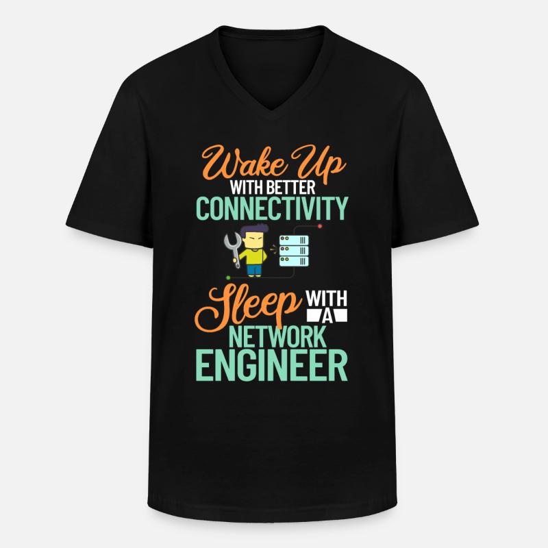 Netzwerkingenieur Network Engineer Computer - Männer-T-Shirt mit V-Ausschnitt - Schwarz