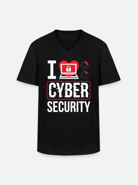 I love Cybersecurity Hack Hacker IT Security - Men's V-Neck T-Shirt - black