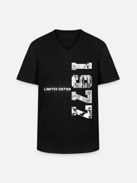 Gelimiteerde editie 1977 Geboortejaar 1977 Cadeau - Klassiek mannen T-shirt met V-hals - zwart