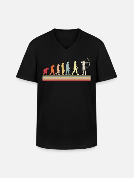 Archery Bow Archer Evolution Girl - Men's V-Neck T-Shirt - black
