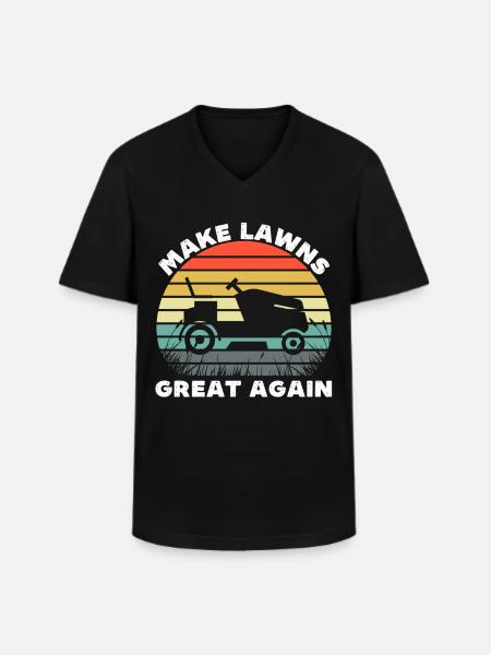 Make lawns great again - Men's V-Neck T-Shirt - black