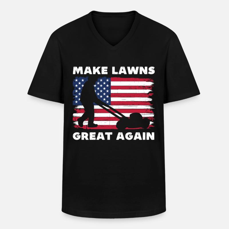 Make lawns great again - Men's V-Neck T-Shirt - black