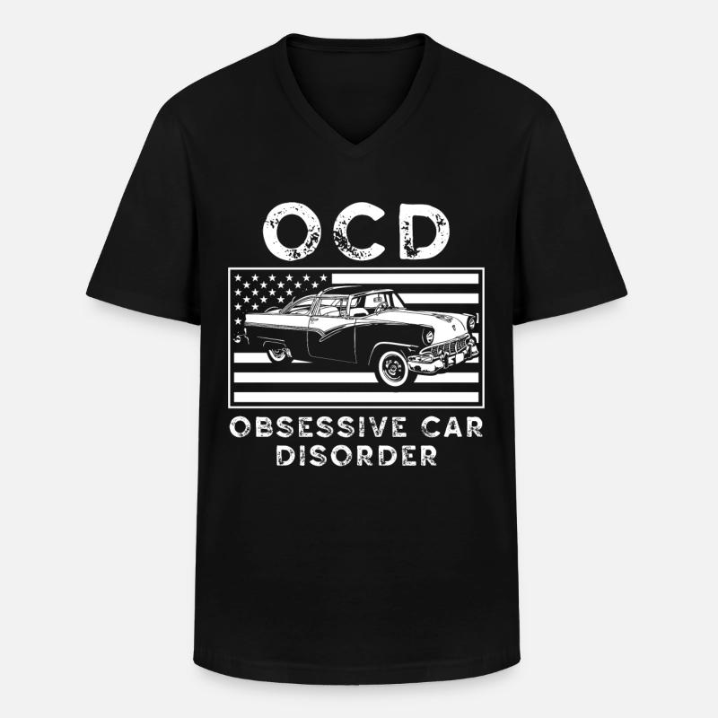 OCD obsessive Auto-Disorder - Männer-T-Shirt mit V-Ausschnitt - Schwarz