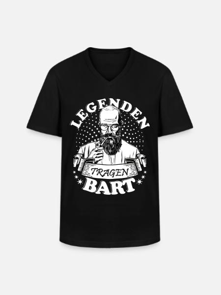 Legenden tragen Bart - Männer-T-Shirt mit V-Ausschnitt - Schwarz