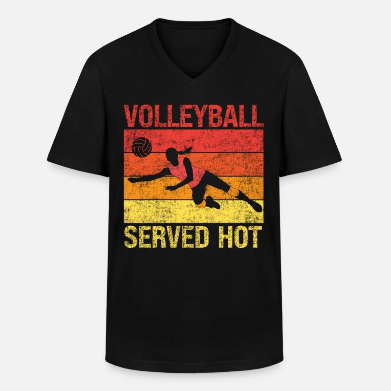 Volleyball Player Team Retro - Männer-T-Shirt mit V-Ausschnitt - Schwarz
