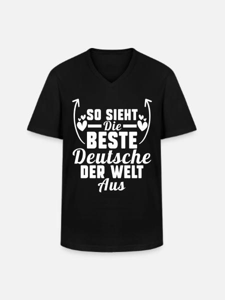 Deutschland Deutsche Deutsches - Männer-T-Shirt mit V-Ausschnitt - Schwarz