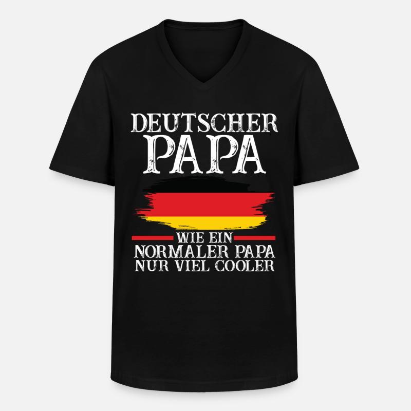 Deutscher Papa Vater Deutscher Deutschland - Männer-T-Shirt mit V-Ausschnitt - Schwarz