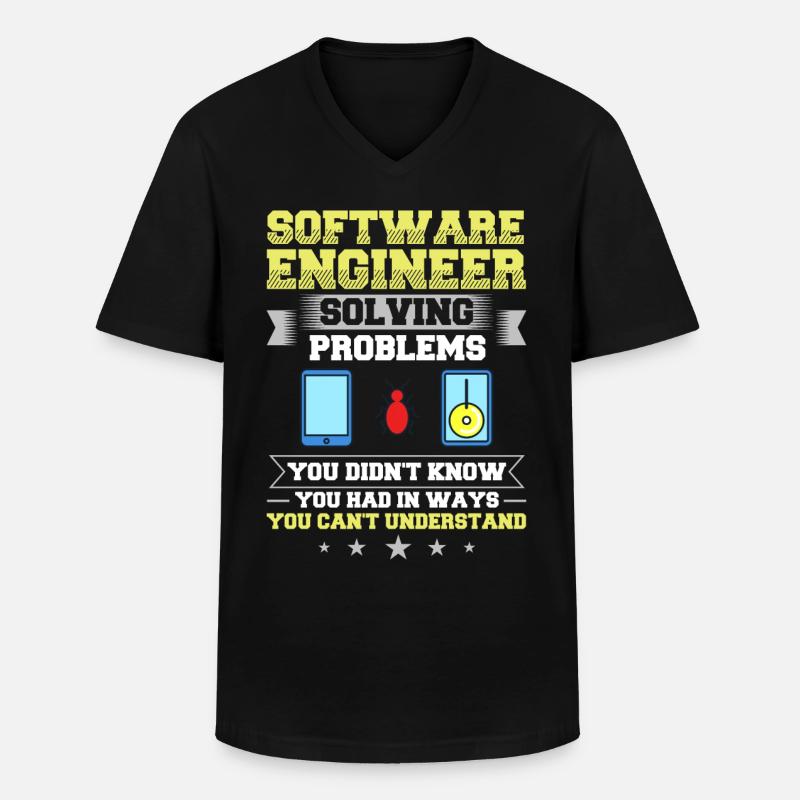 Software Engineering Softwaretechnik Ingenieur - Männer-T-Shirt mit V-Ausschnitt - Schwarz