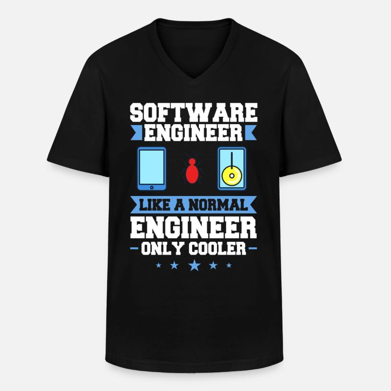 Software Engineering Softwaretechnik Ingenieur - Männer-T-Shirt mit V-Ausschnitt - Schwarz