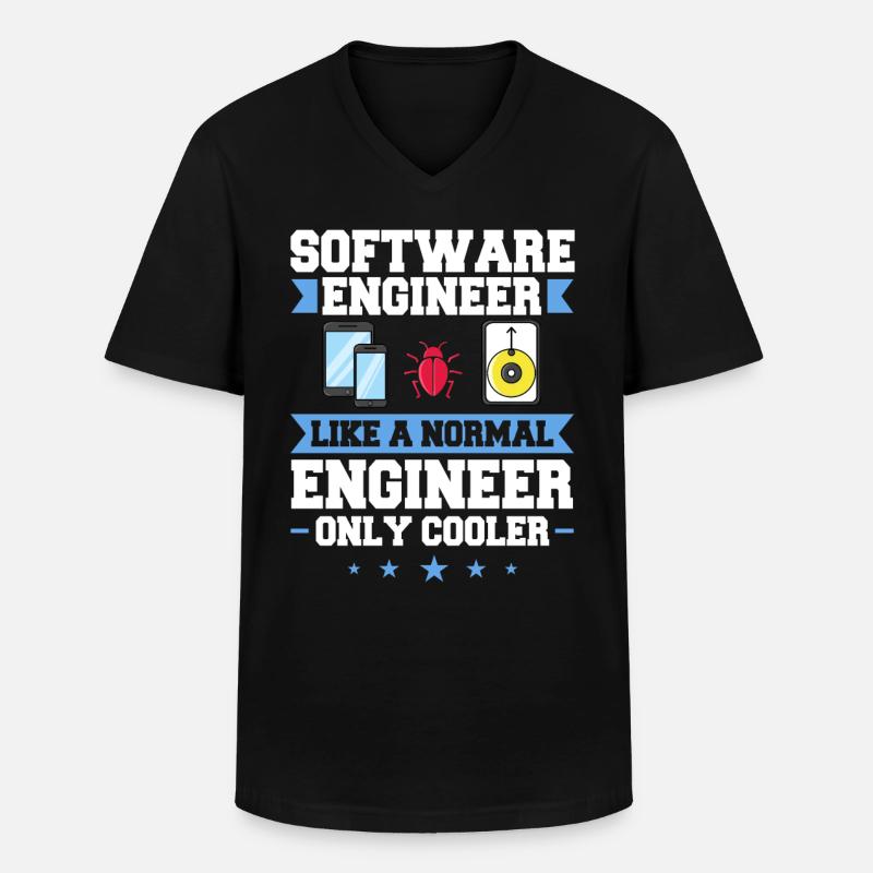 Software Engineering Software Engineering Engineer - Men's V-Neck T-Shirt - black