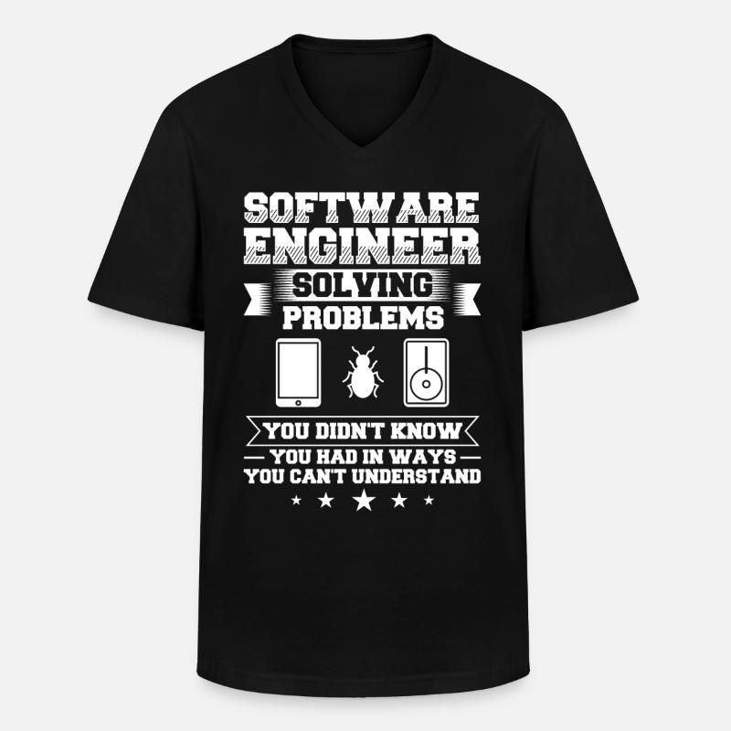 Software Engineering Software Engineering Engineer - Men's V-Neck T-Shirt - black