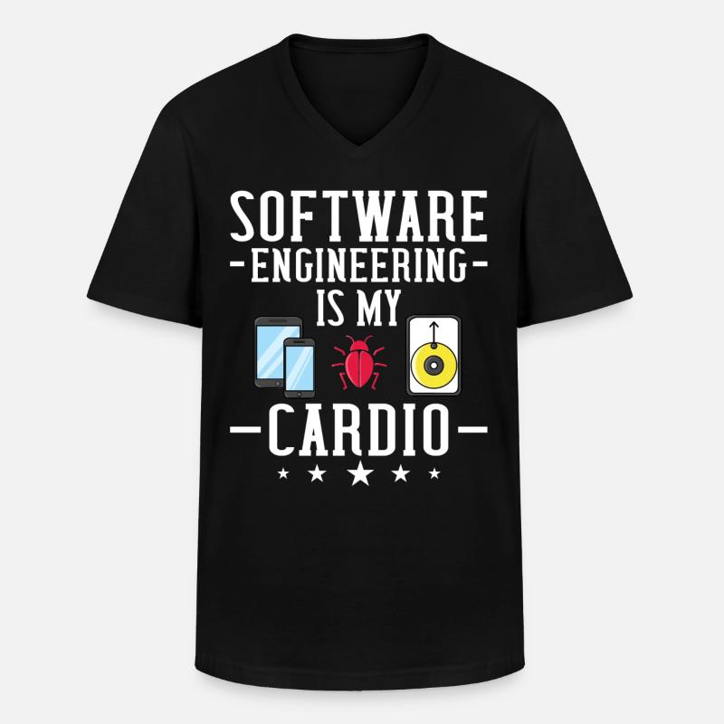 Software Engineering Softwaretechnik Ingenieur - Männer-T-Shirt mit V-Ausschnitt - Schwarz